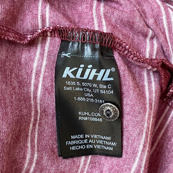 Kuhl Womens Lisette Short Sleeve V-Neck Henley Shirt Size M Striped Tee UPF 50+ - Picture 9 of 15